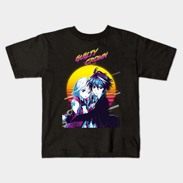 Guilty Crown - Inori Yuzuriha and Shu Ouma Kids T-Shirt by 80sRetro